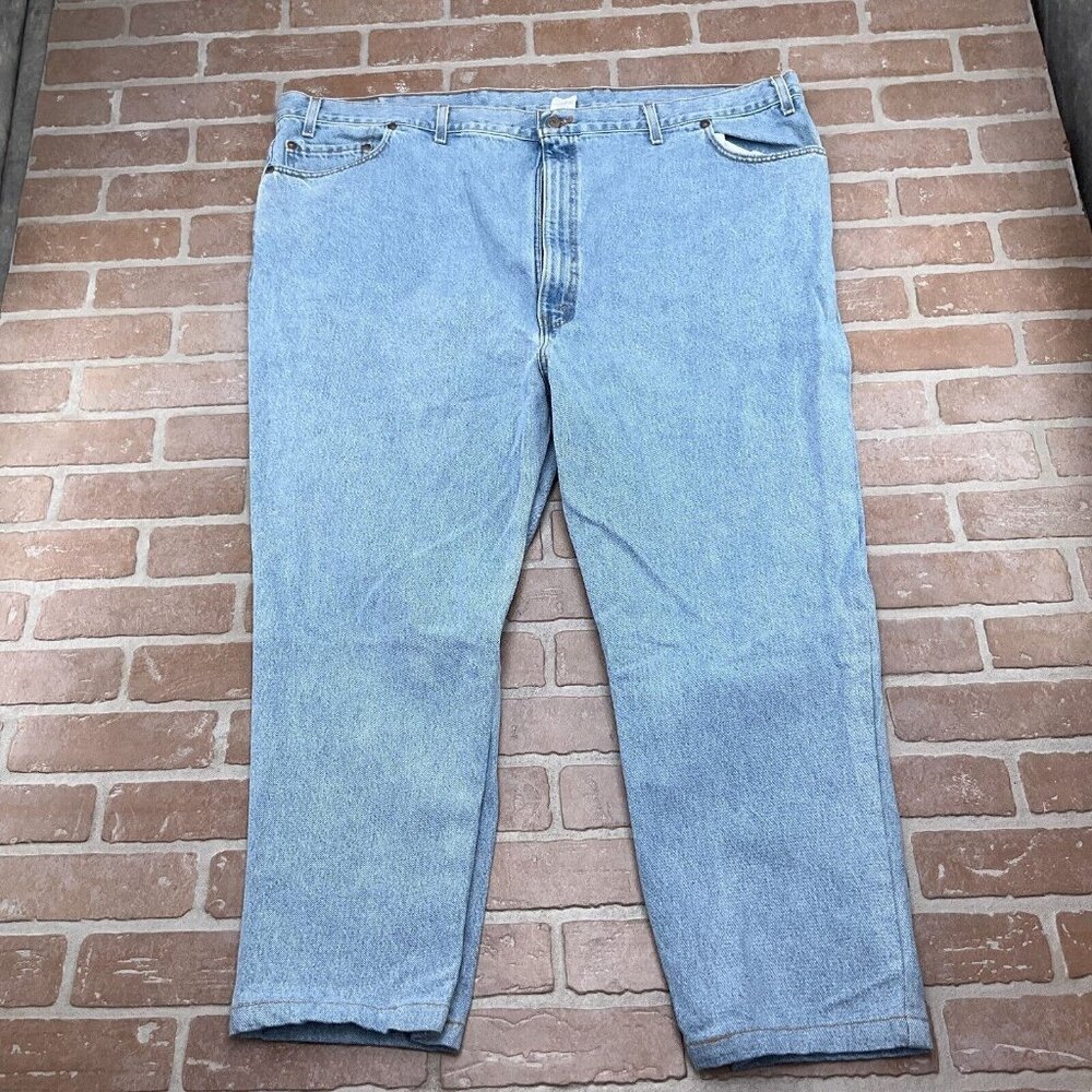 Levis 540 Jeans Men 52W x 30L Actual 49Wx 28L Blue Relaxed Black Bat Wing USA